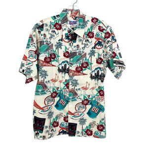 Vintage Reyn Spooner NFL Miami Dolphins Novelty Hawaiian Shirt Mens Size Small